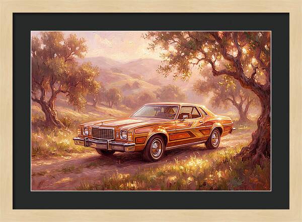 Retro Car In Golden Light