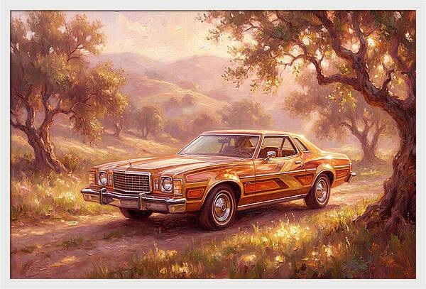Retro Car In Golden Light