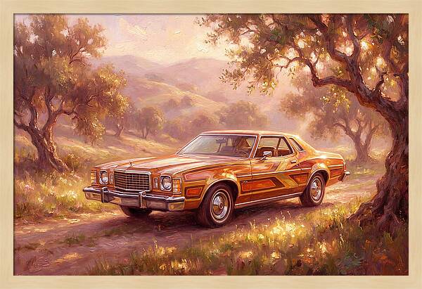 Retro Car In Golden Light