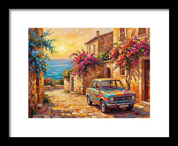 Retro Car In Mediterranean Paradise