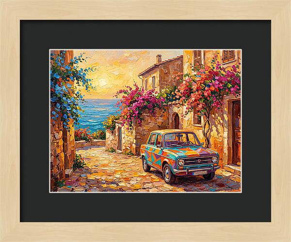 Retro Car In Mediterranean Paradise