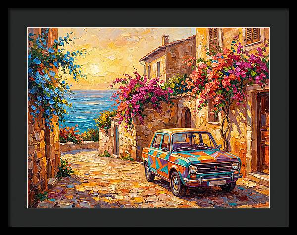Retro Car In Mediterranean Paradise