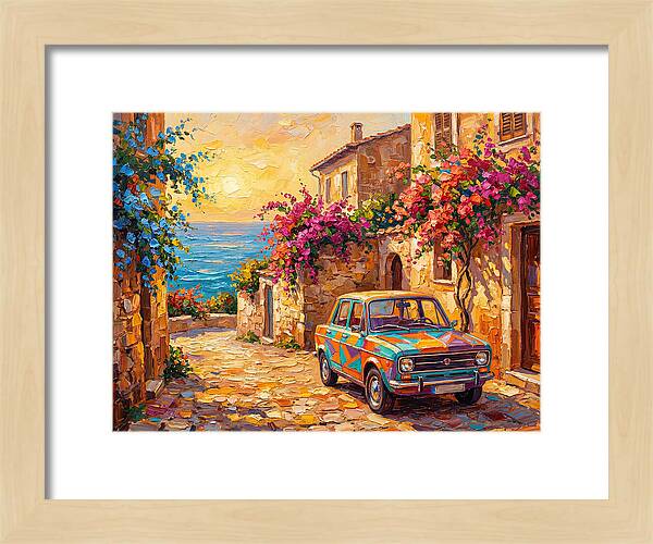 Retro Car In Mediterranean Paradise