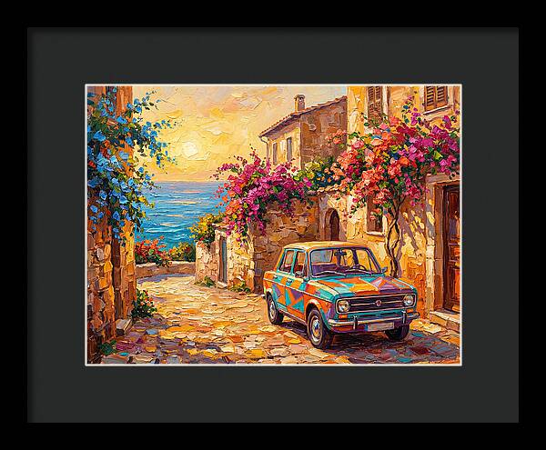 Retro Car In Mediterranean Paradise