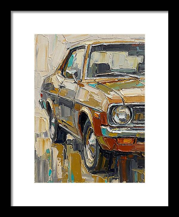 Retro Car In Palette Knife Style