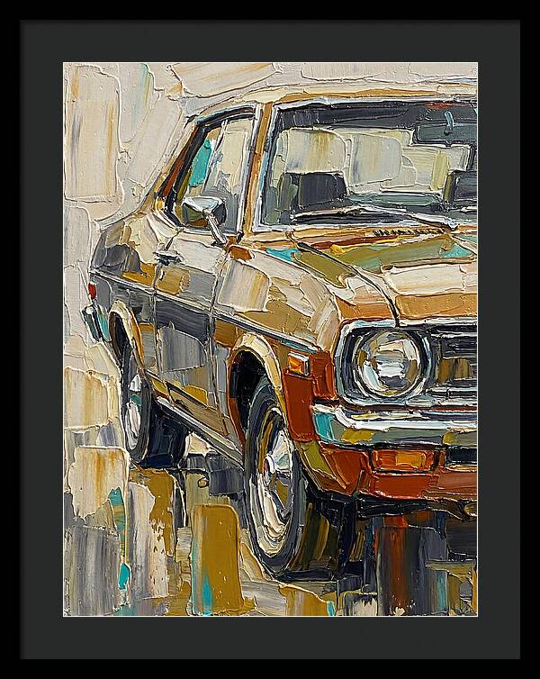 Retro Car In Palette Knife Style