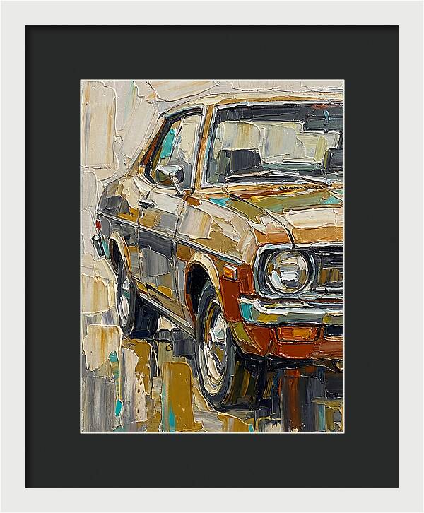 Retro Car In Palette Knife Style