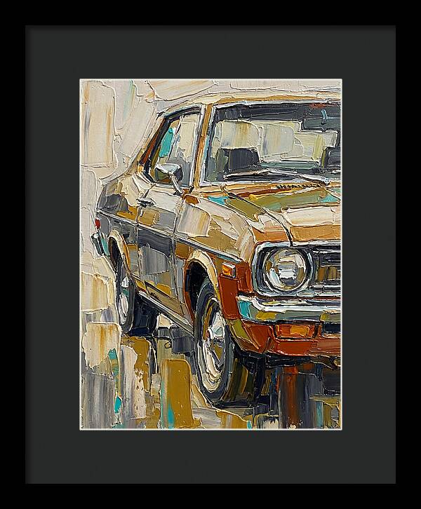 Retro Car In Palette Knife Style