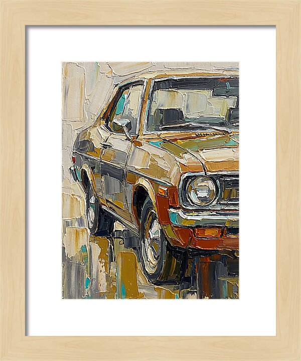 Retro Car In Palette Knife Style