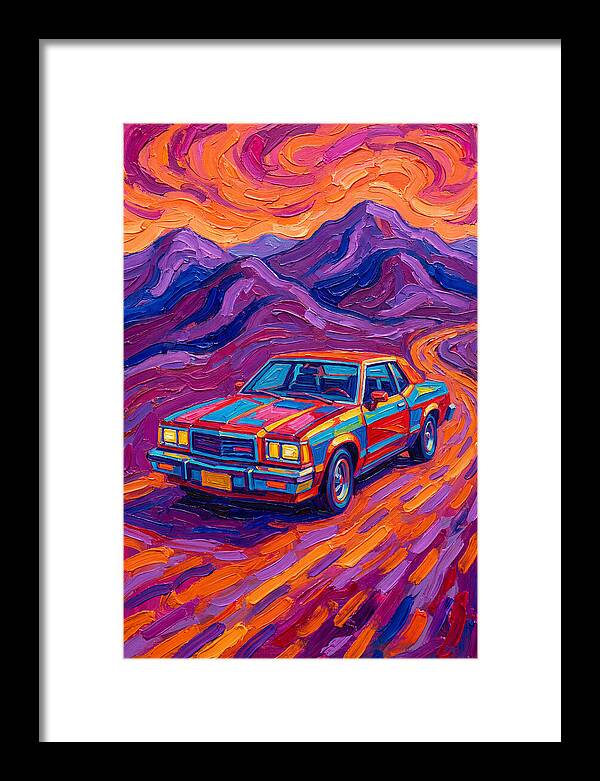 Retro Car Journey Through Vibrant Landscapes