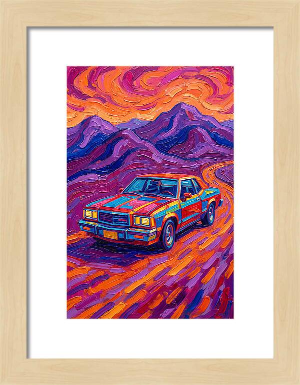 Retro Car Journey Through Vibrant Landscapes