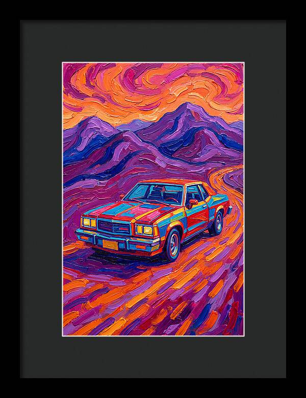 Retro Car Journey Through Vibrant Landscapes