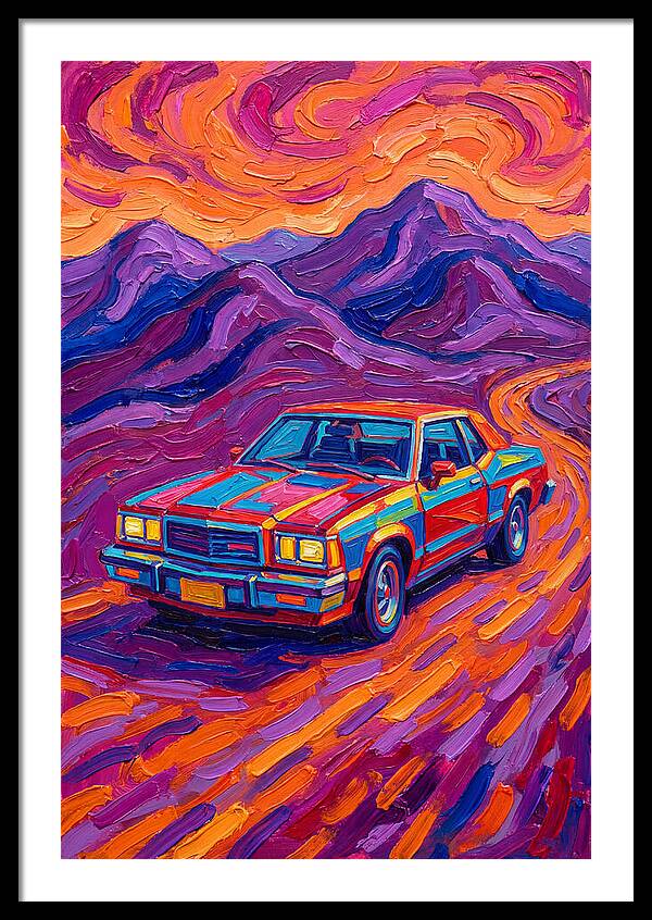 Retro Car Journey Through Vibrant Landscapes