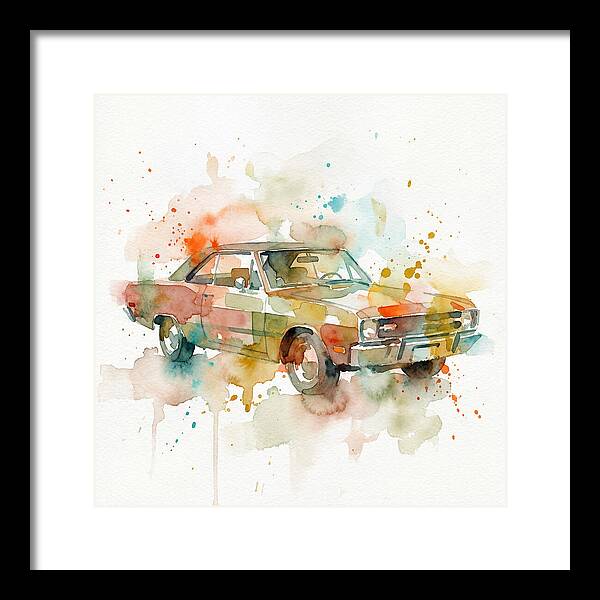 Retro Car Watercolor Splash