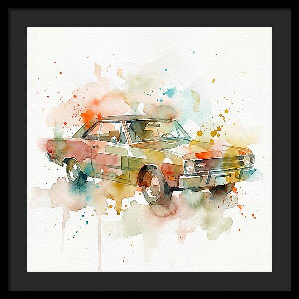 Retro Car Watercolor Splash