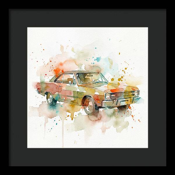Retro Car Watercolor Splash