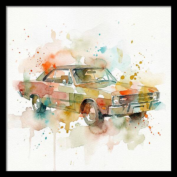Retro Car Watercolor Splash