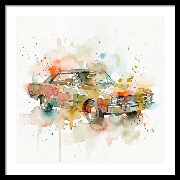 Retro Car Watercolor Splash