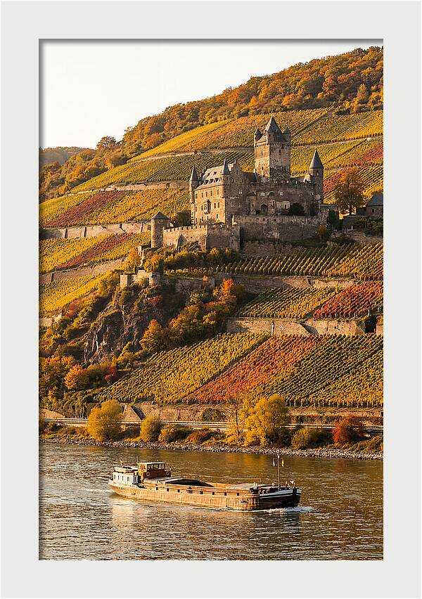 Rhine Valley Castle At Golden Hour