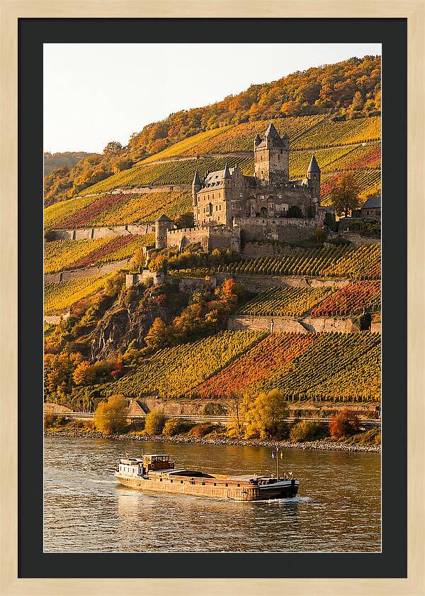Rhine Valley Castle At Golden Hour