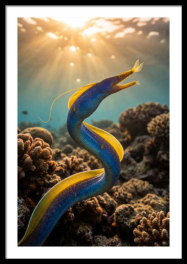 Ribbon Eel In Vibrant Waters