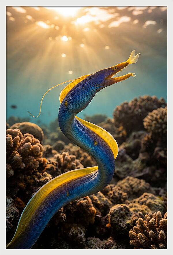 Ribbon Eel In Vibrant Waters