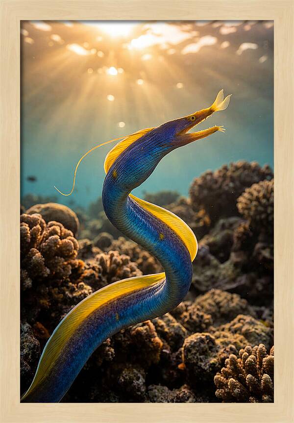 Ribbon Eel In Vibrant Waters