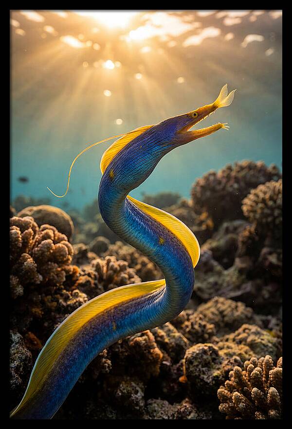 Ribbon Eel In Vibrant Waters