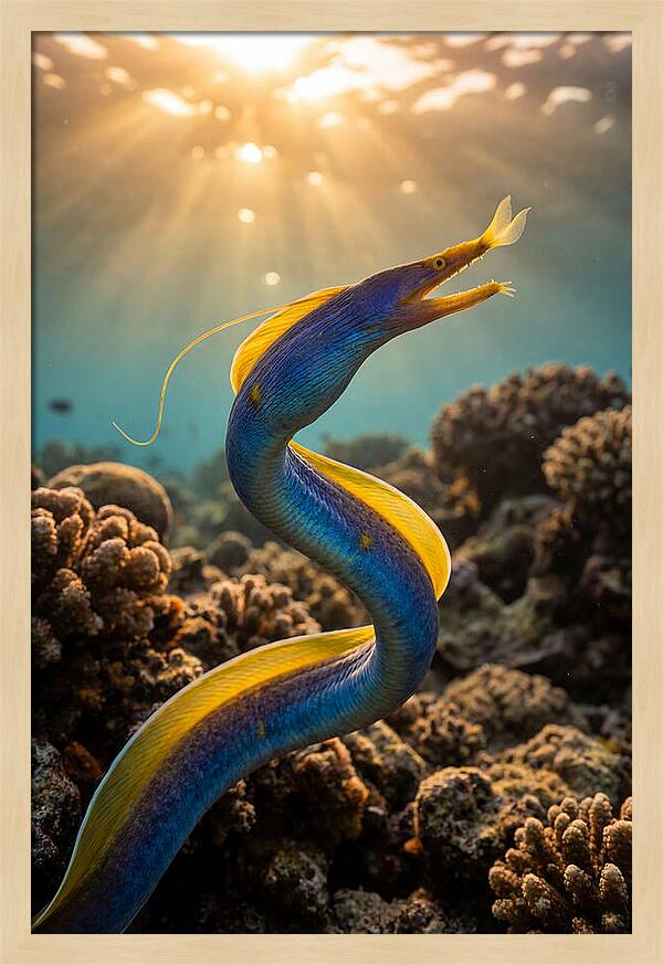 Ribbon Eel In Vibrant Waters