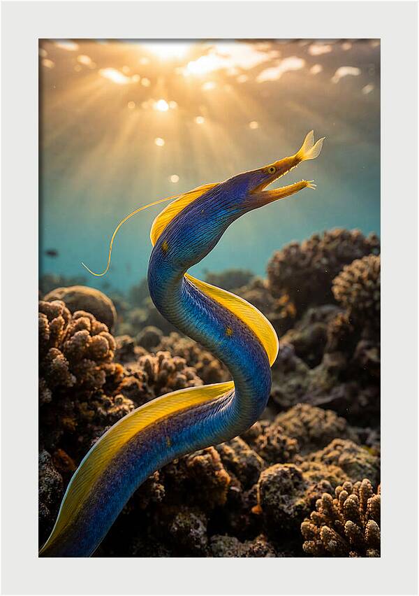 Ribbon Eel In Vibrant Waters