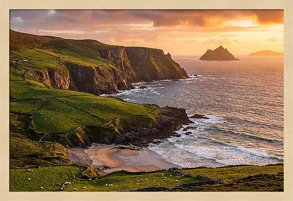 Ring Of Kerry Coastline At Golden Hour