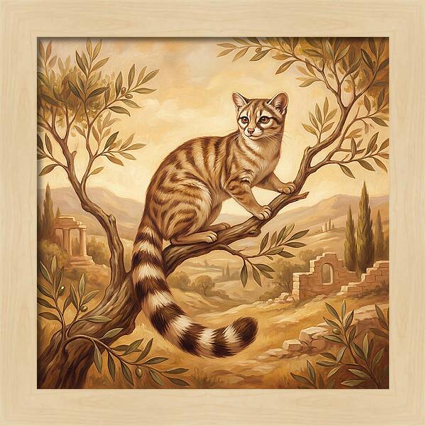 Ringtail Cat In Mediterranean Landscape