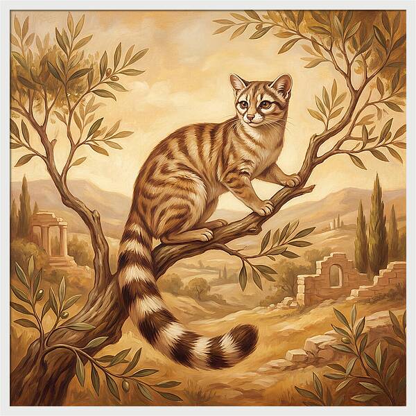 Ringtail Cat In Mediterranean Landscape
