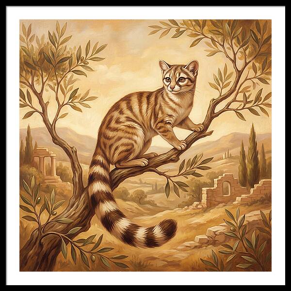 Ringtail Cat In Mediterranean Landscape
