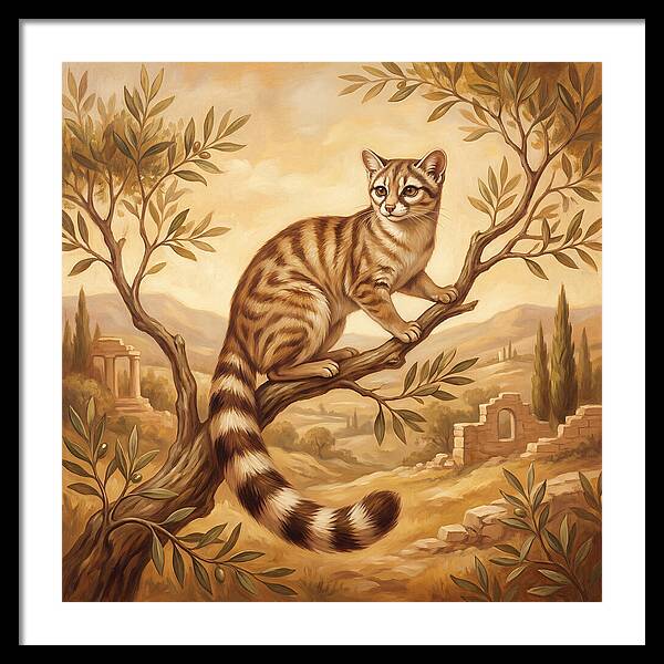 Ringtail Cat In Mediterranean Landscape
