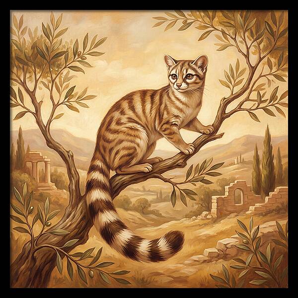 Ringtail Cat In Mediterranean Landscape