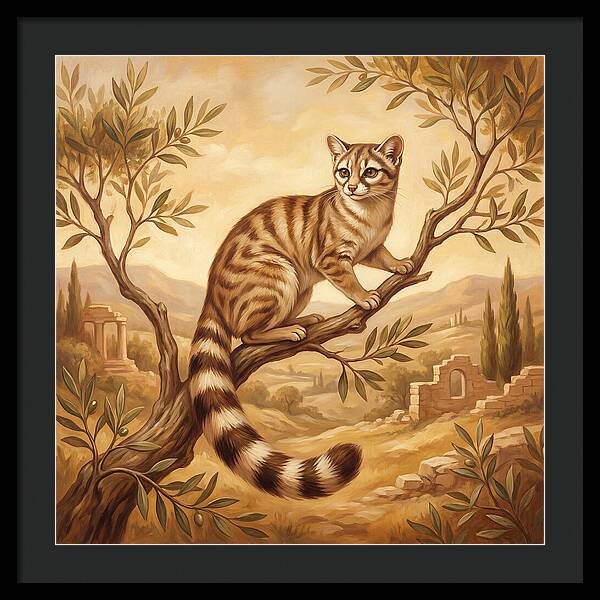 Ringtail Cat In Mediterranean Landscape