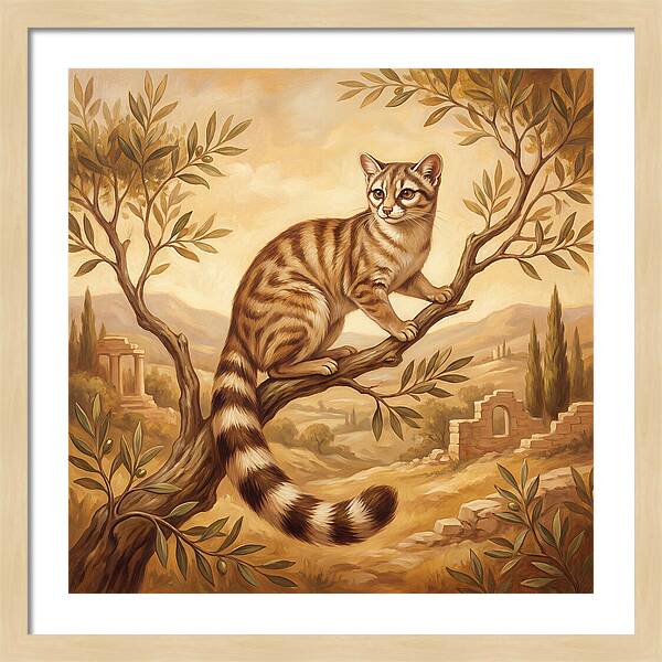 Ringtail Cat In Mediterranean Landscape
