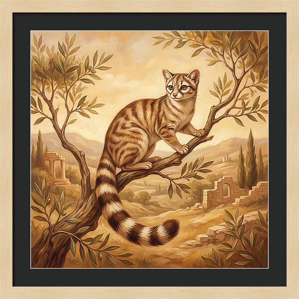 Ringtail Cat In Mediterranean Landscape