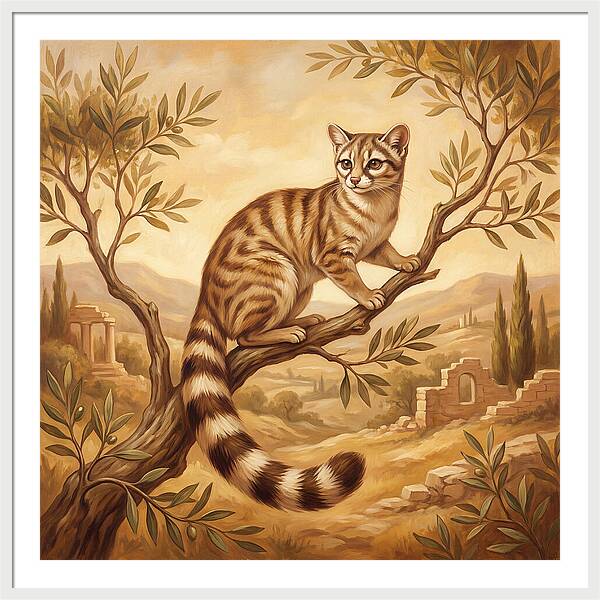 Ringtail Cat In Mediterranean Landscape