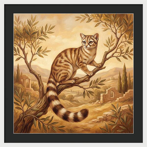 Ringtail Cat In Mediterranean Landscape