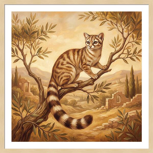 Ringtail Cat In Mediterranean Landscape
