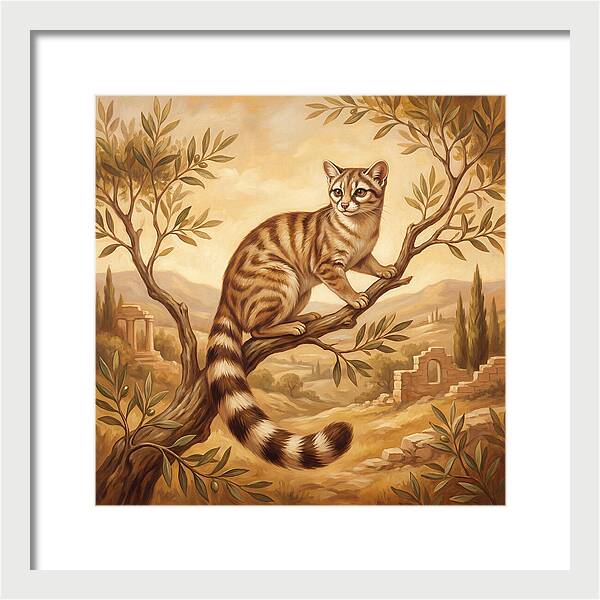 Ringtail Cat In Mediterranean Landscape