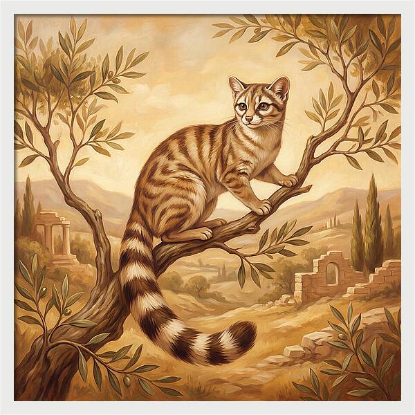 Ringtail Cat In Mediterranean Landscape
