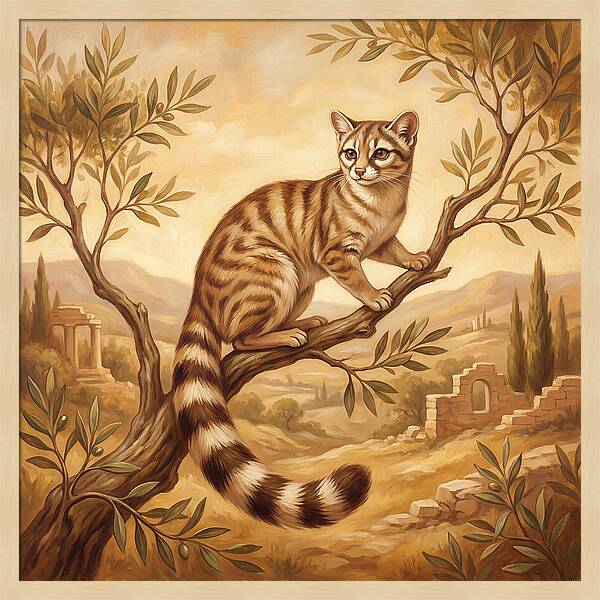 Ringtail Cat In Mediterranean Landscape