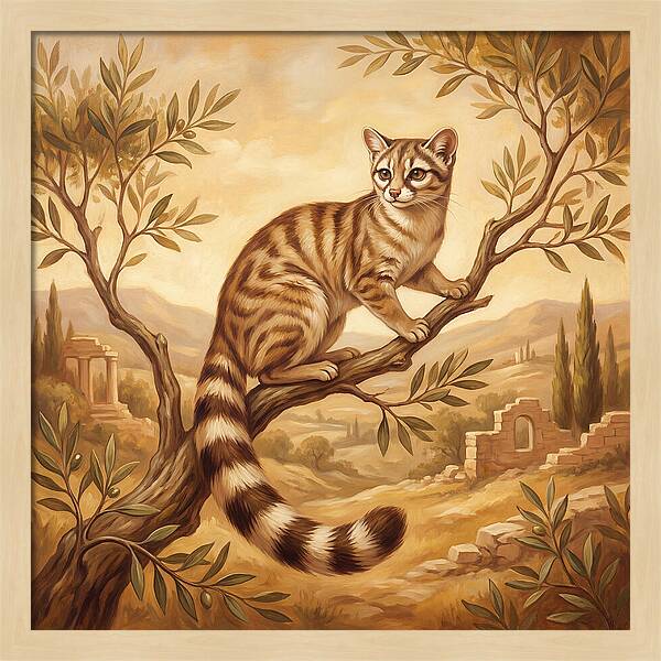 Ringtail Cat In Mediterranean Landscape