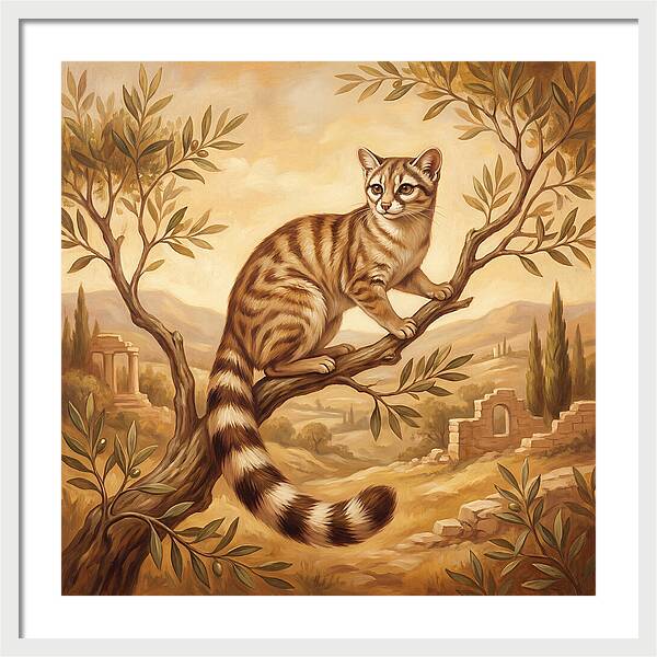 Ringtail Cat In Mediterranean Landscape