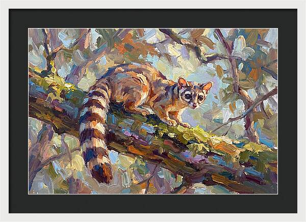 Ringtail Relaxing Among Leaves