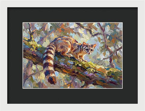Ringtail Relaxing Among Leaves
