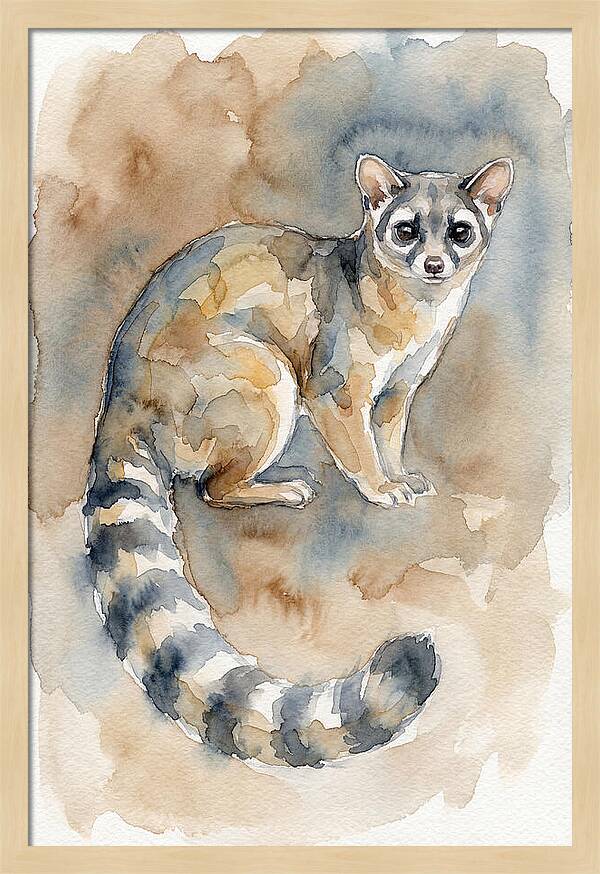 Ringtail Watercolor Portrait